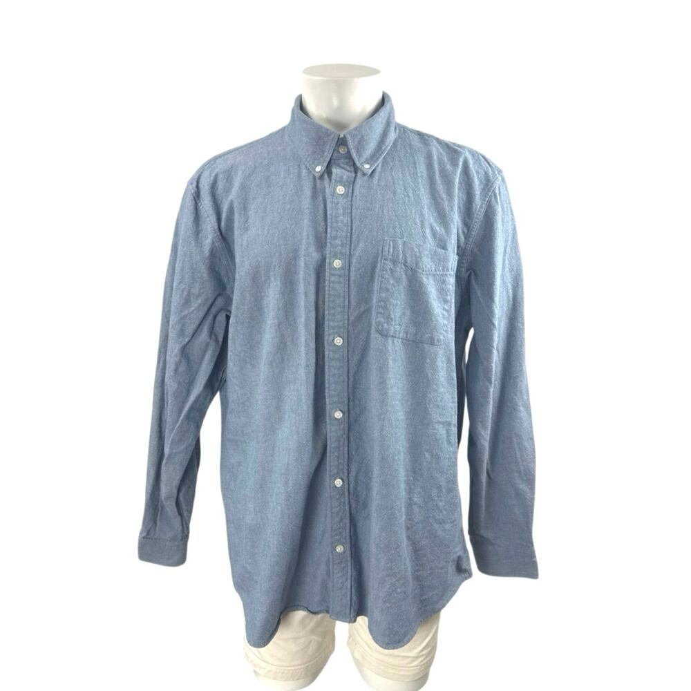 GAP Oxford Mens Light Blue Collared Long Sleeve Casual Button Down Shirt Top XXL